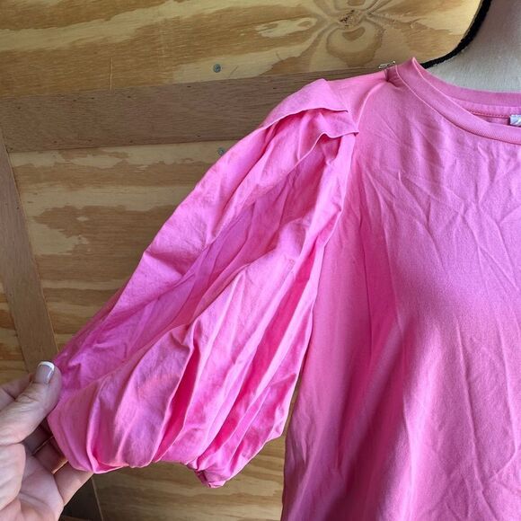 Anniewear Pink Puff Sleeve Women's Top - Picture 2 of 4